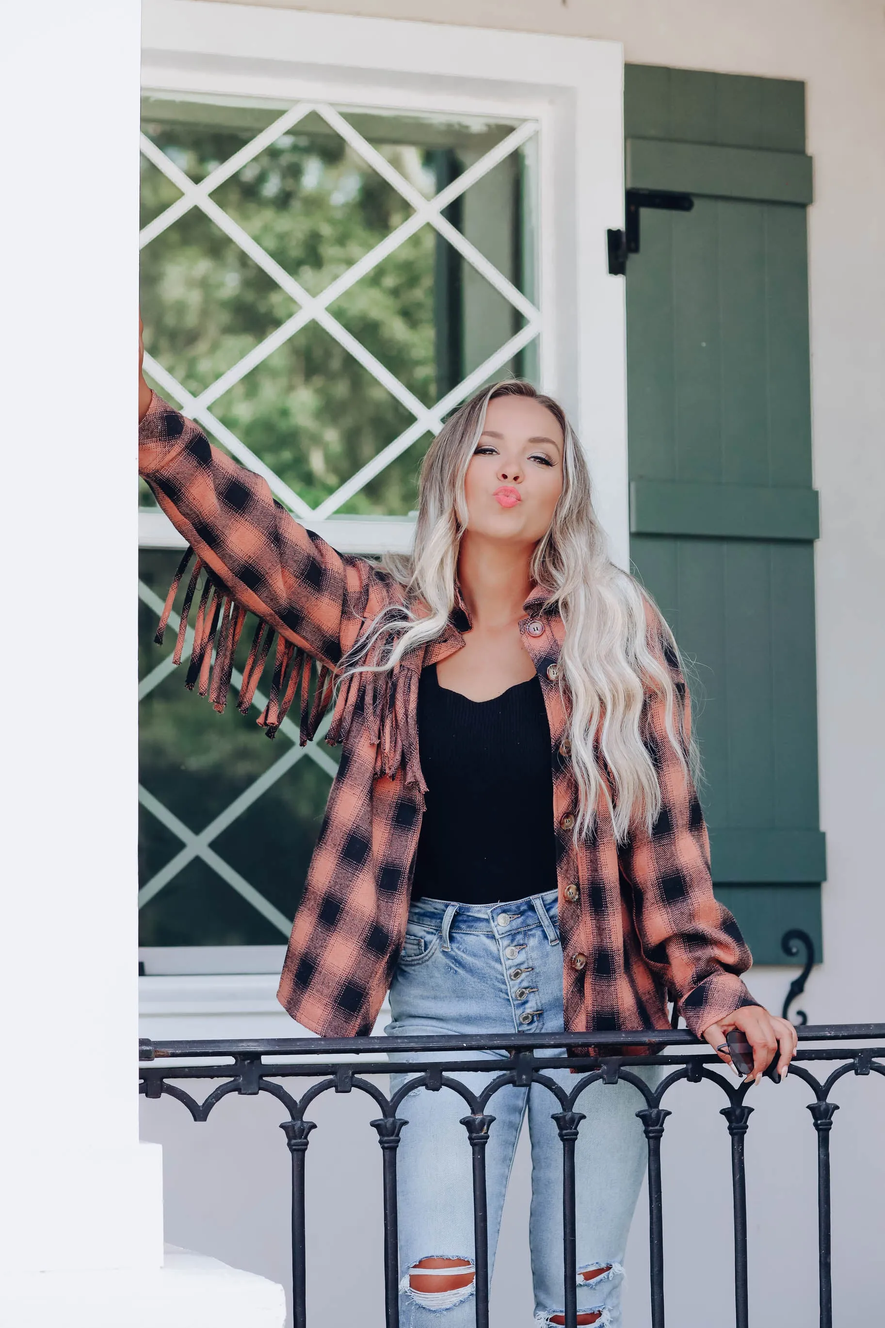 Not Your Same Old Plaid Jacket - Terra Cotta