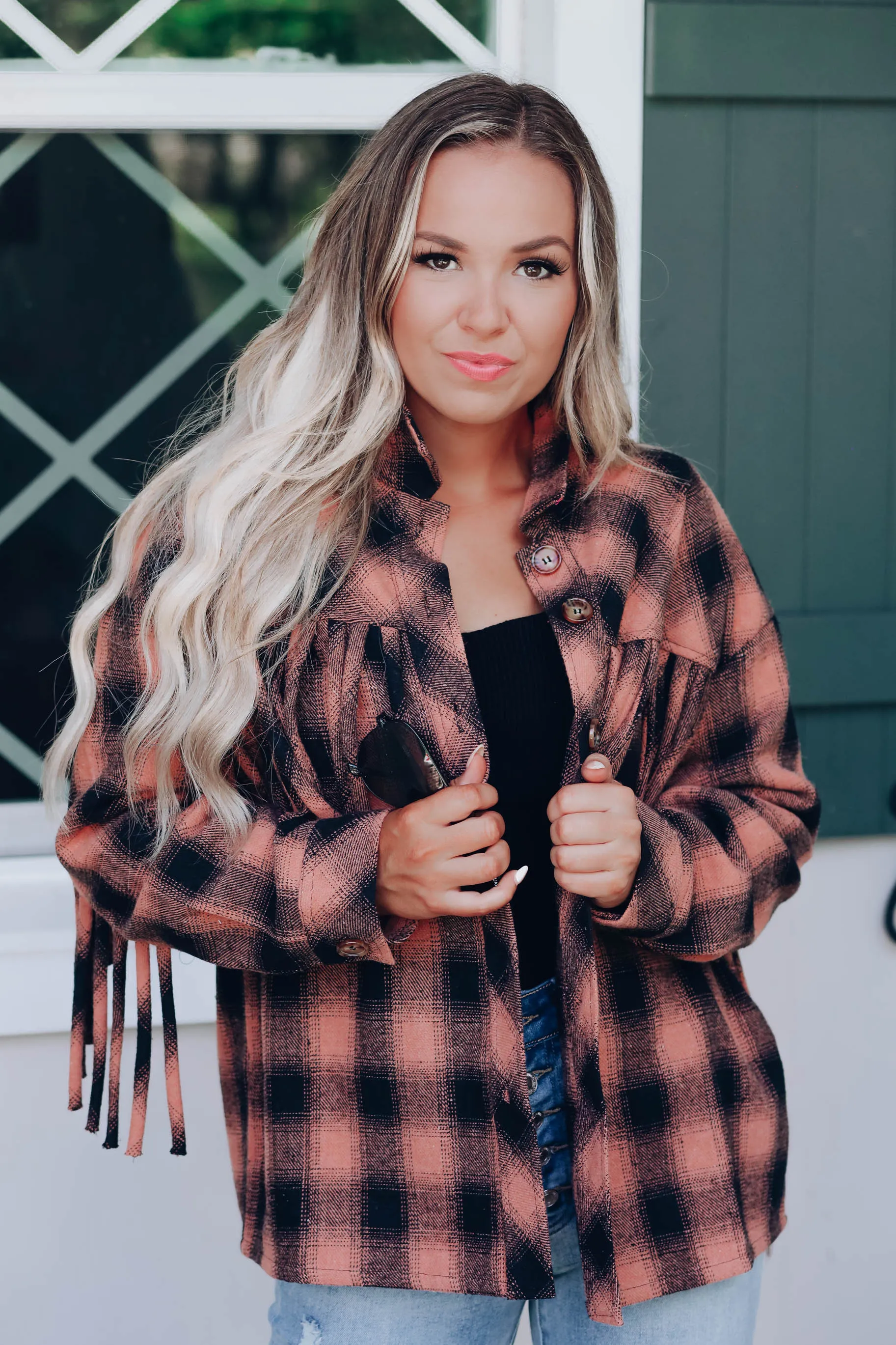 Not Your Same Old Plaid Jacket - Terra Cotta