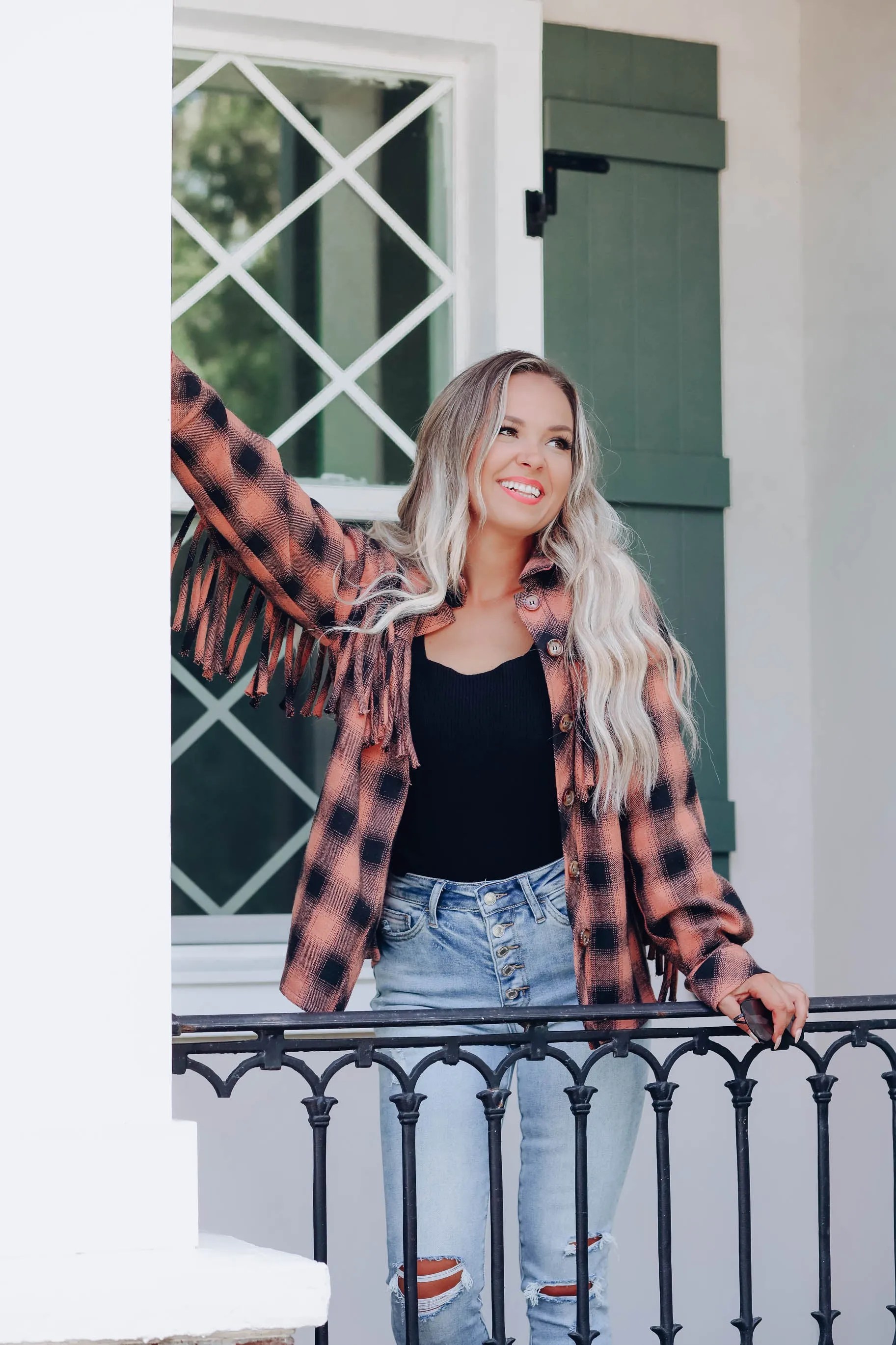 Not Your Same Old Plaid Jacket - Terra Cotta