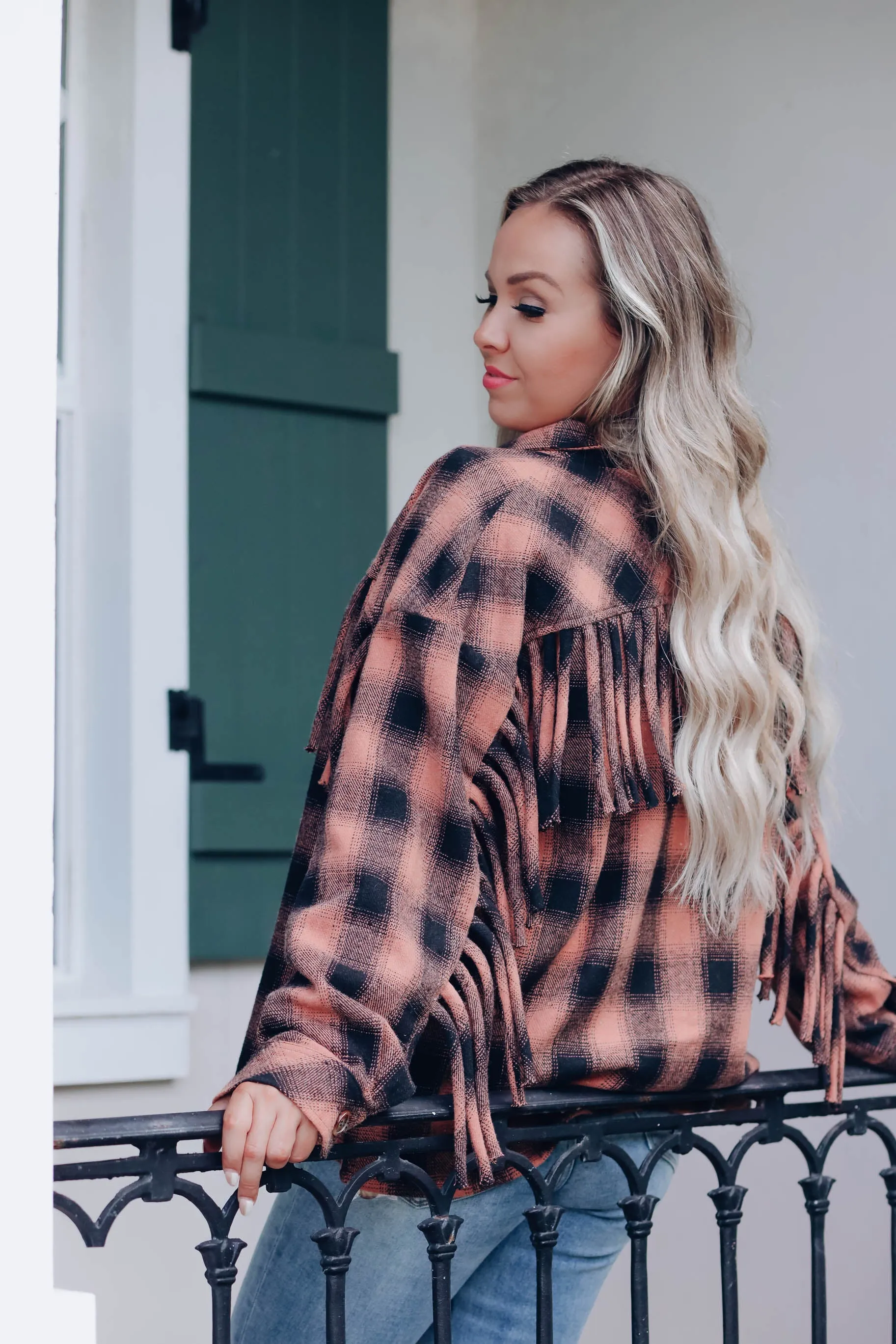 Not Your Same Old Plaid Jacket - Terra Cotta