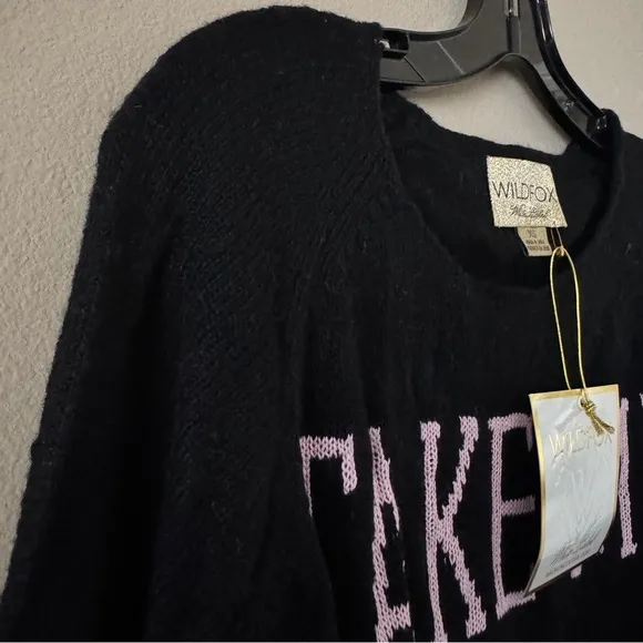NWT Wildfox Oversized Take Me on Vacation Black Wool Blend Sweater XS