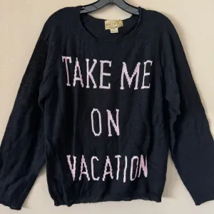 NWT Wildfox Oversized Take Me on Vacation Black Wool Blend Sweater XS