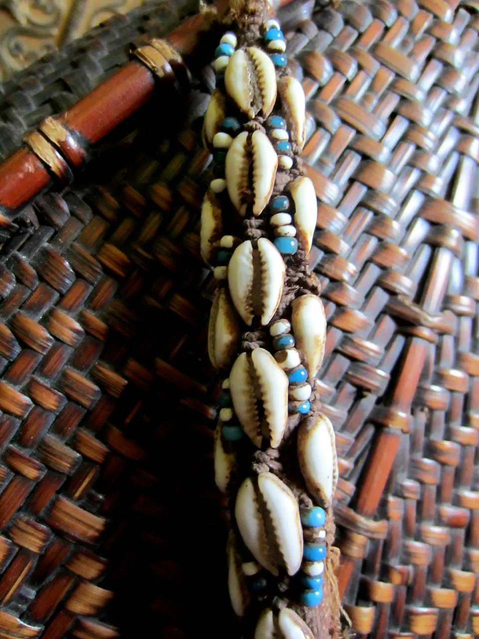 Old BaKuba Beaded Cowrie Belt Necklace
