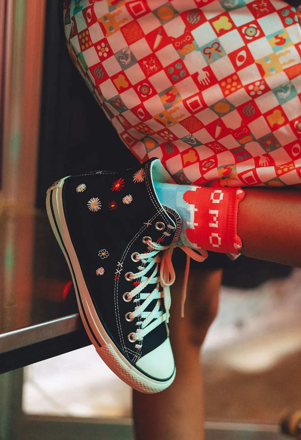 OMOCAT Checkered Socks