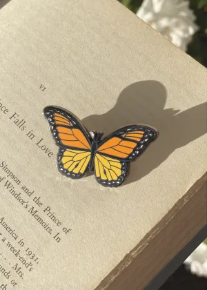Orange Monarch Butterfly Pin