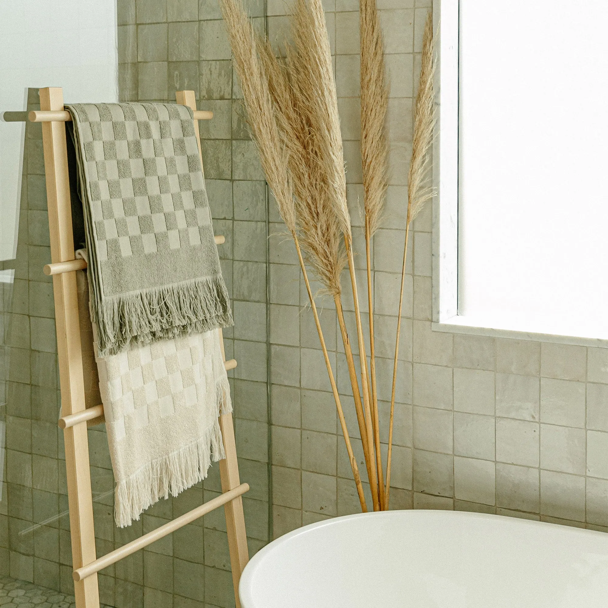 Organic Checkered Bath Towel
