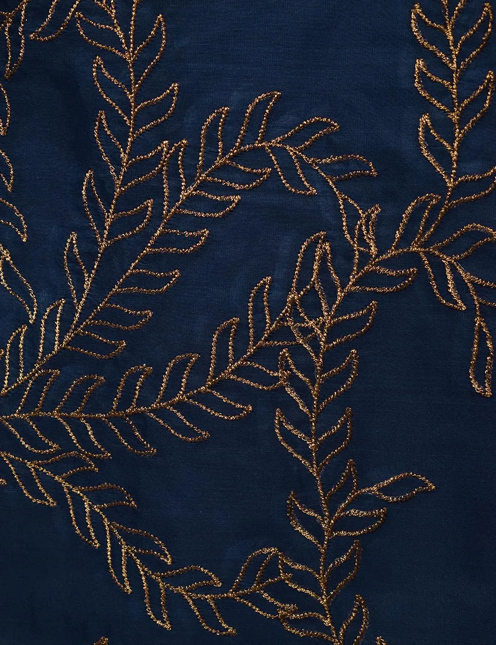 Organza Embroidered Stitched Kurti - Jasmine Creeper (T20-062B-Blue)