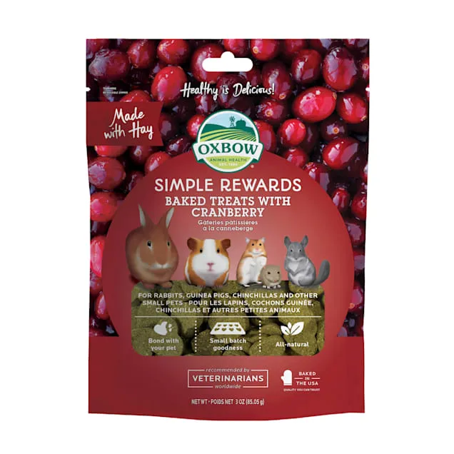 Oxbow Simple Reward Baked Treat Cranberry