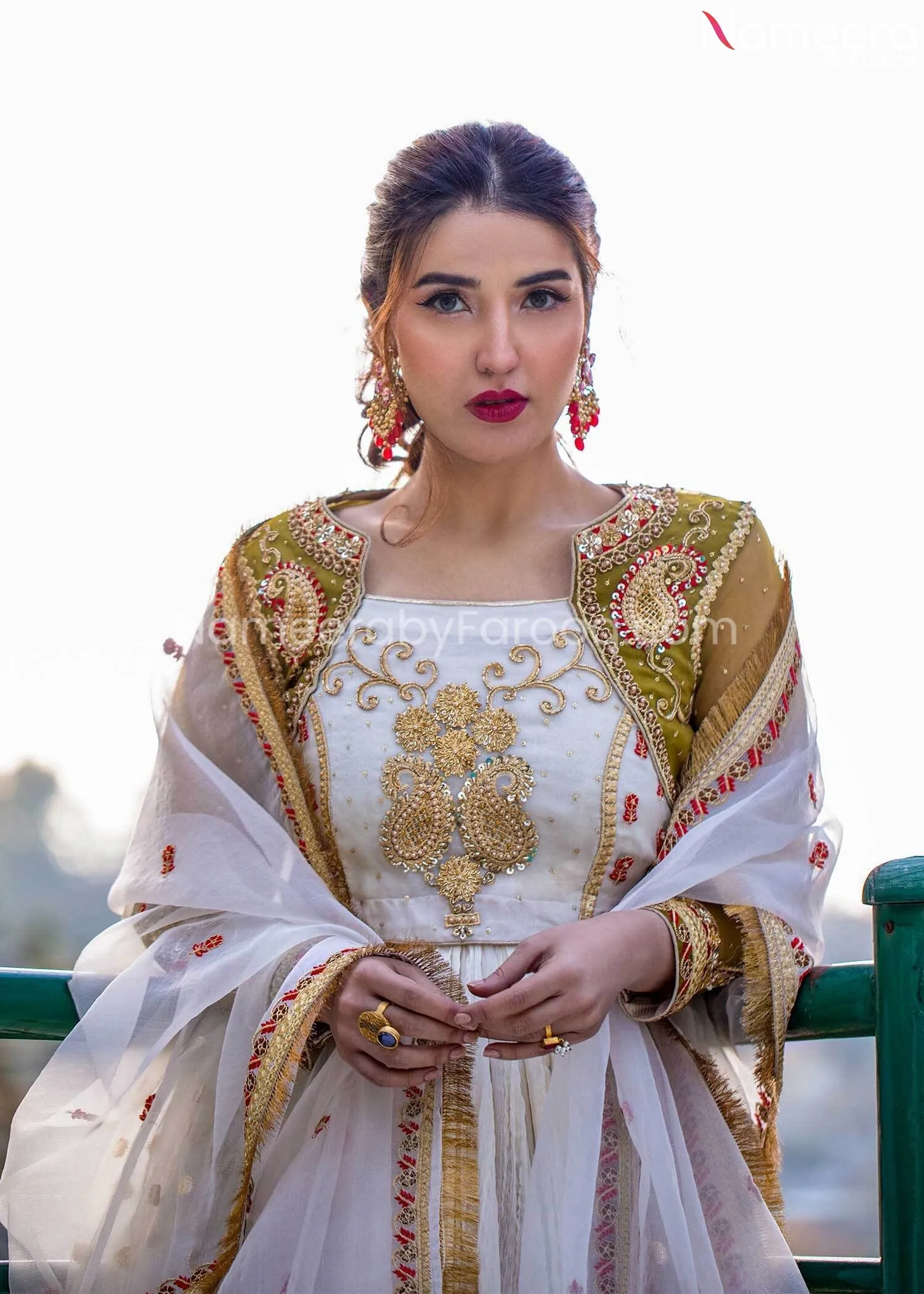 Pakistani Nikah Dress for Bride in White Color #BB265
