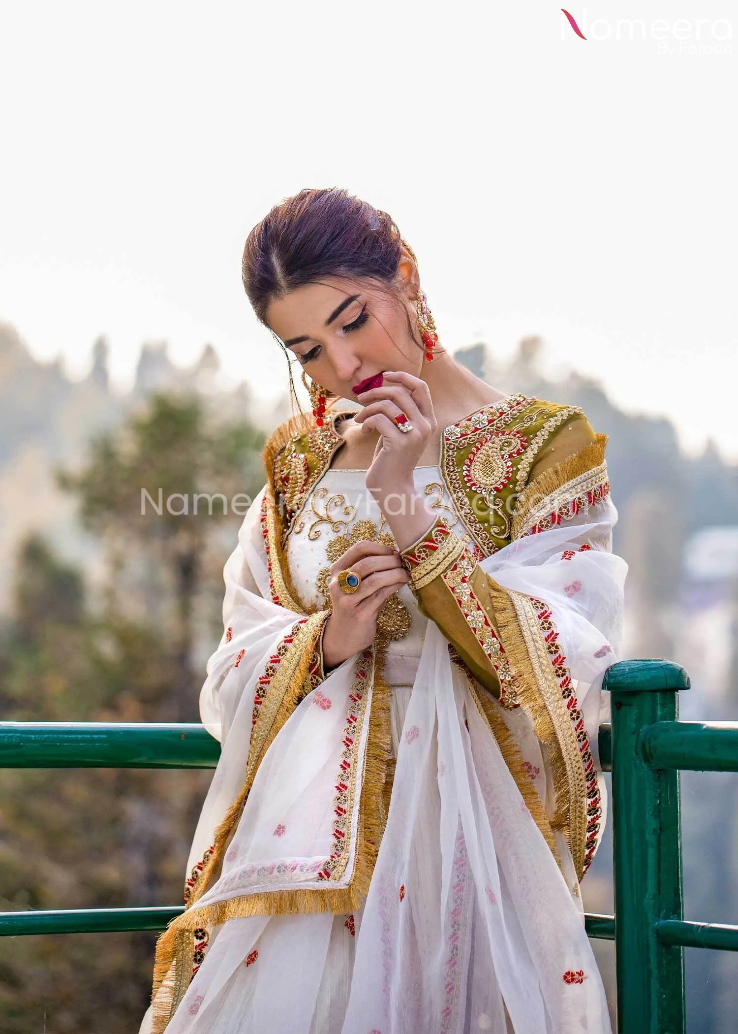 Pakistani Nikah Dress for Bride in White Color #BB265
