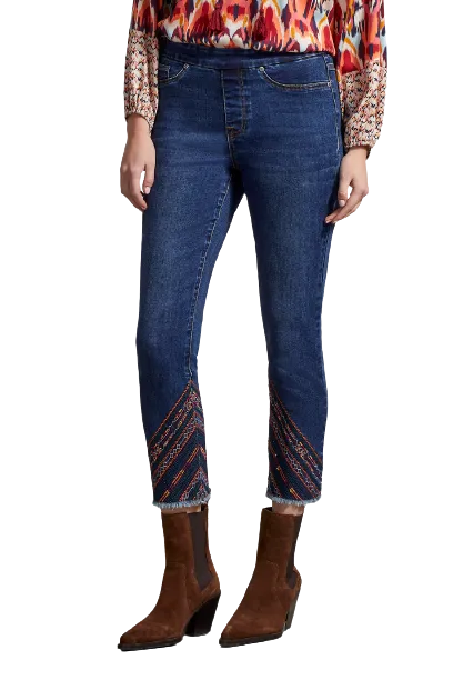 Pant, Audrey Diagonal Embroidery