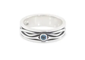 Patterned Gemstone Elvish Woodland Ring, Sterling Silver