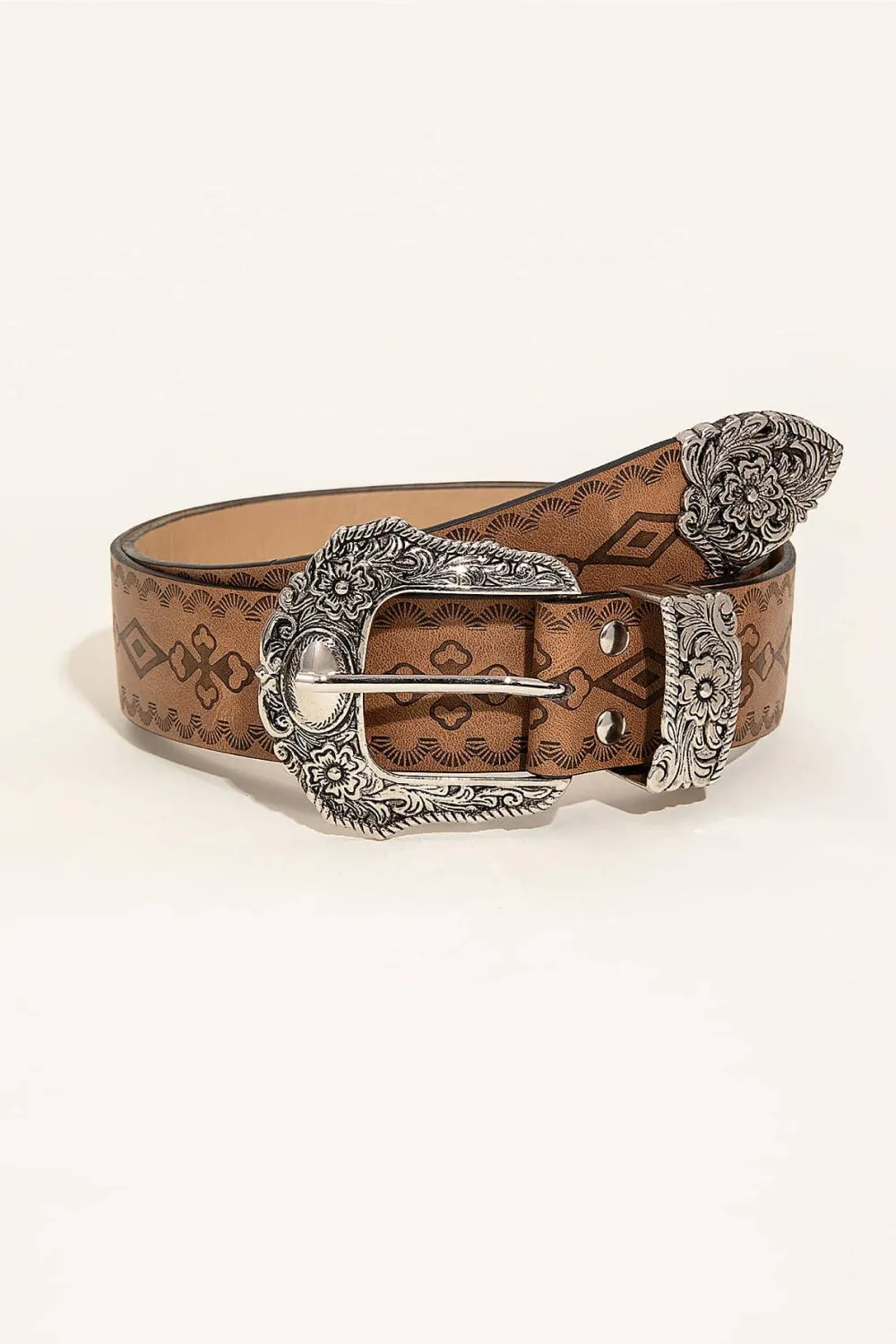 Patterned PU Leather Belt