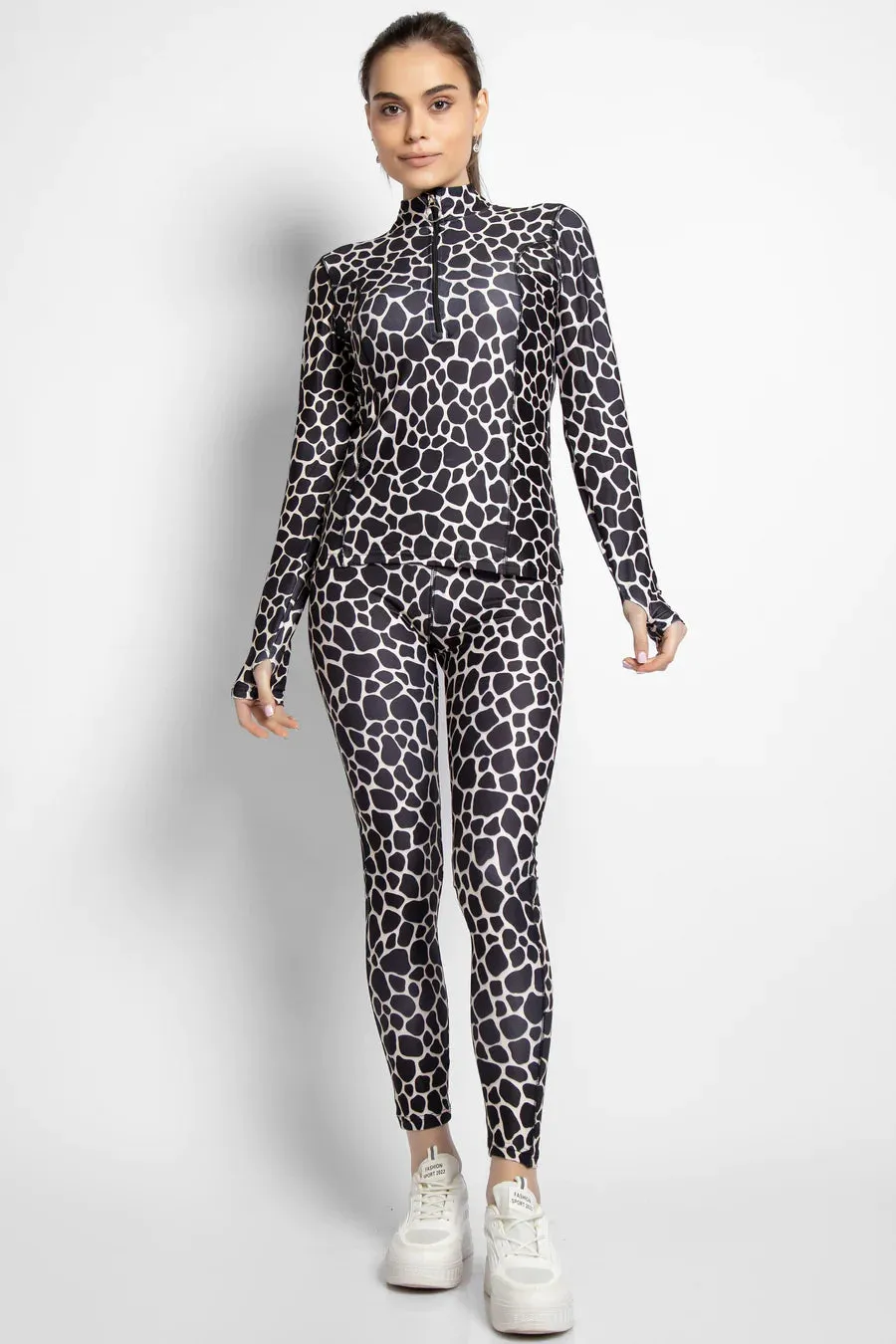 PATTERNED T-SHIRT AND LEGGINGS TRACKSUIT SET