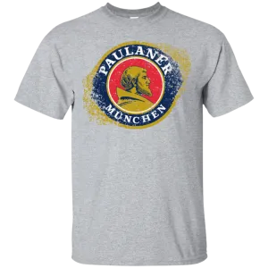 Paulaner Beer T-Shirt Custom Designed Worn Label Pattern