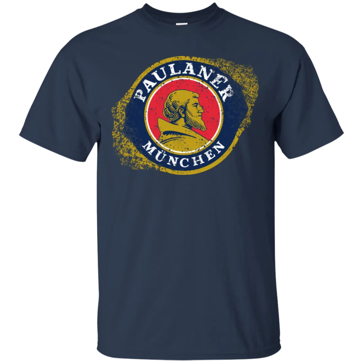 Paulaner Beer T-Shirt Custom Designed Worn Label Pattern