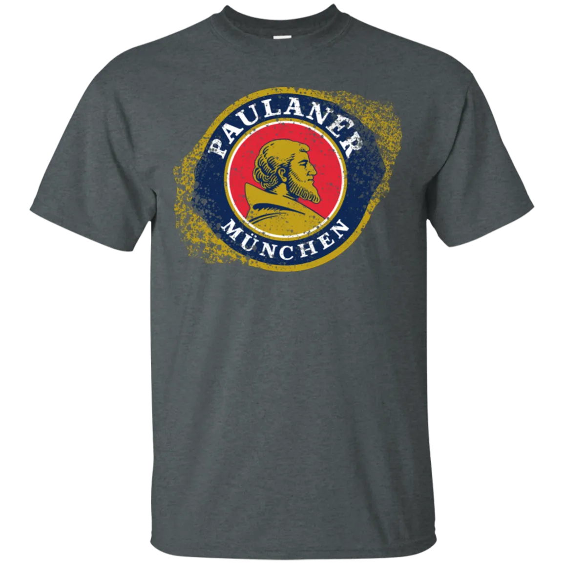 Paulaner Beer T-Shirt Custom Designed Worn Label Pattern