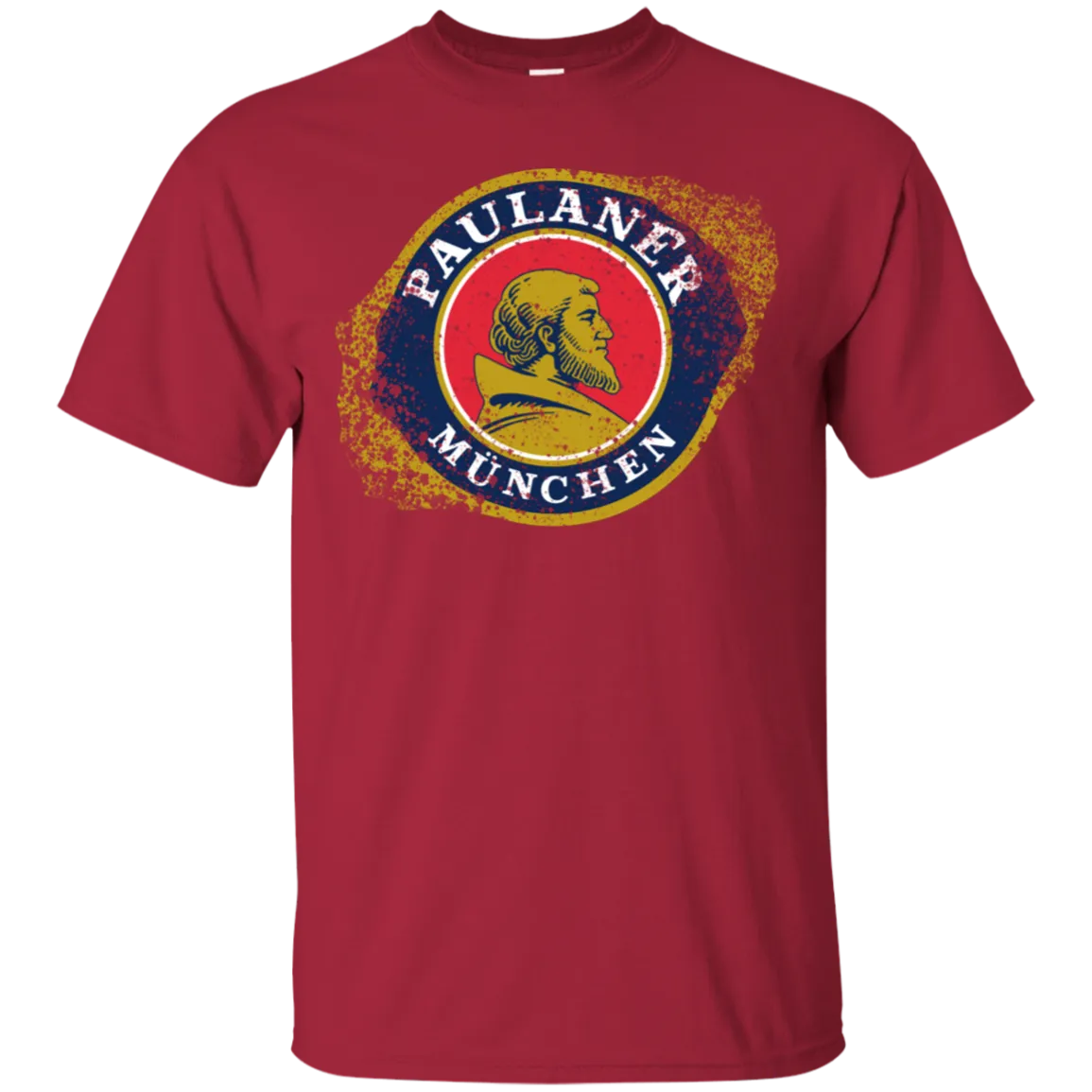 Paulaner Beer T-Shirt Custom Designed Worn Label Pattern