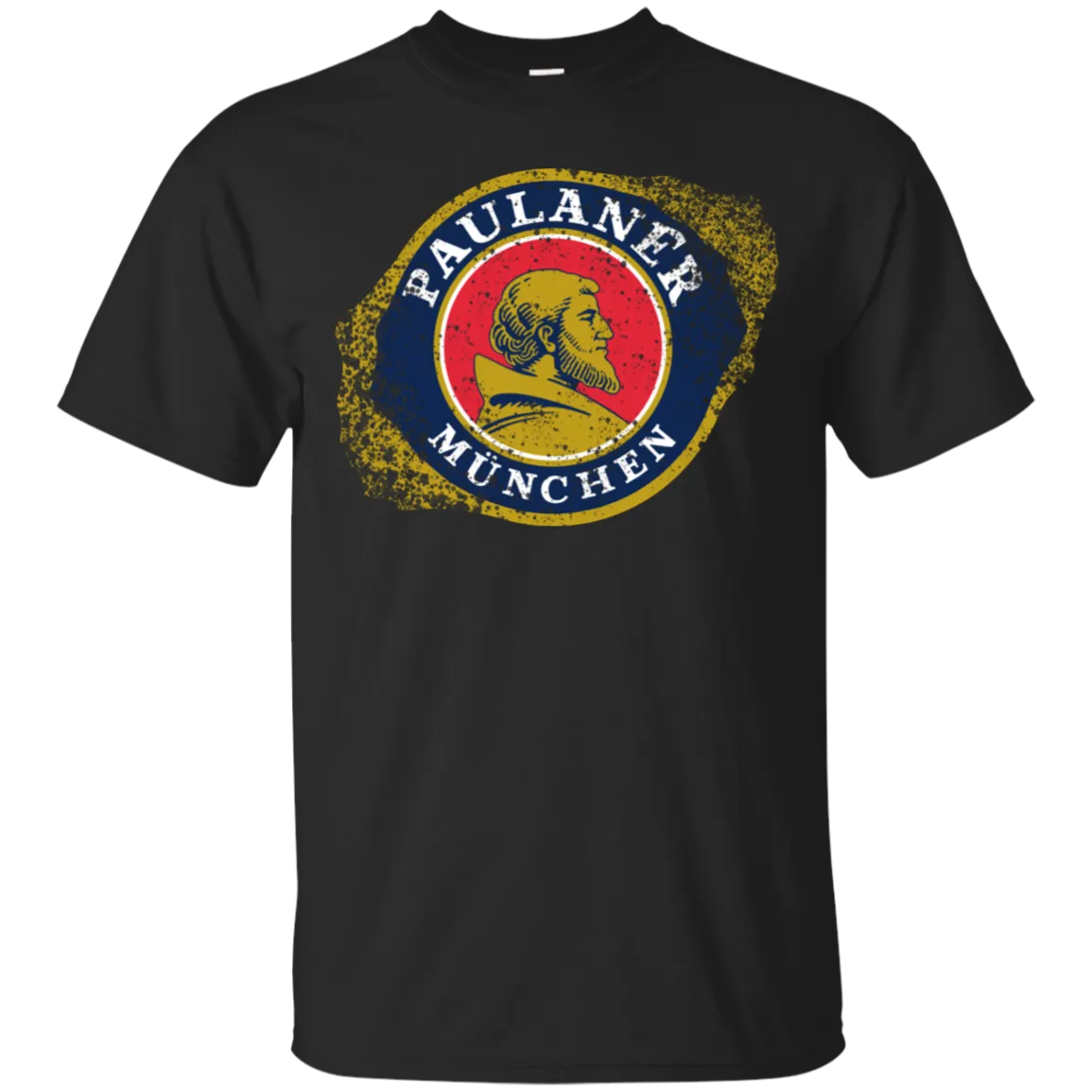 Paulaner Beer T-Shirt Custom Designed Worn Label Pattern