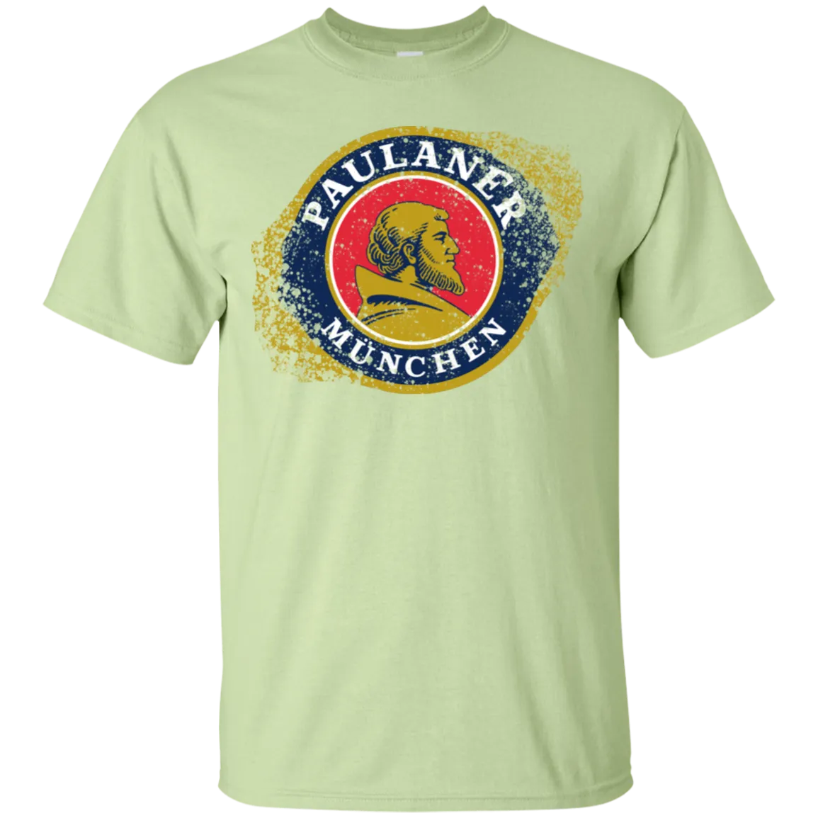 Paulaner Beer T-Shirt Custom Designed Worn Label Pattern