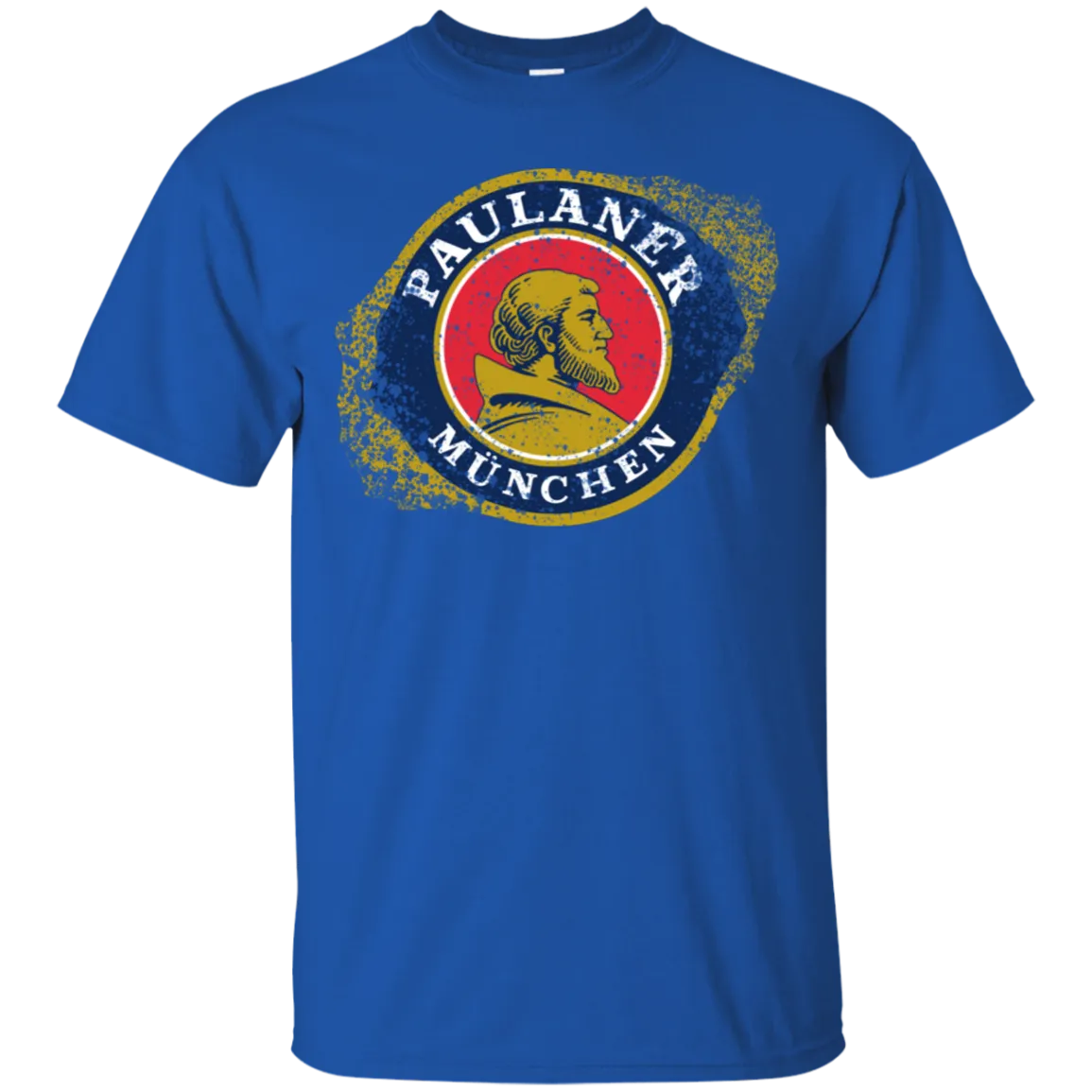 Paulaner Beer T-Shirt Custom Designed Worn Label Pattern