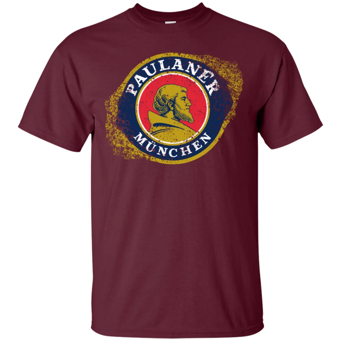 Paulaner Beer T-Shirt Custom Designed Worn Label Pattern