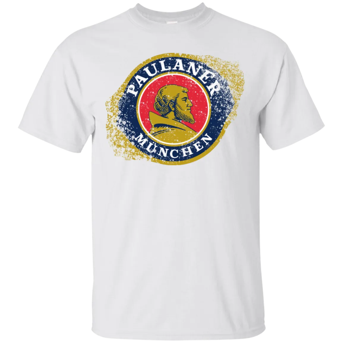 Paulaner Beer T-Shirt Custom Designed Worn Label Pattern