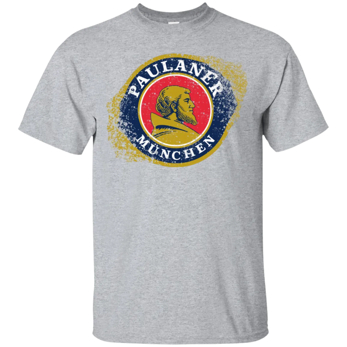 Paulaner Beer T-Shirt Custom Designed Worn Label Pattern