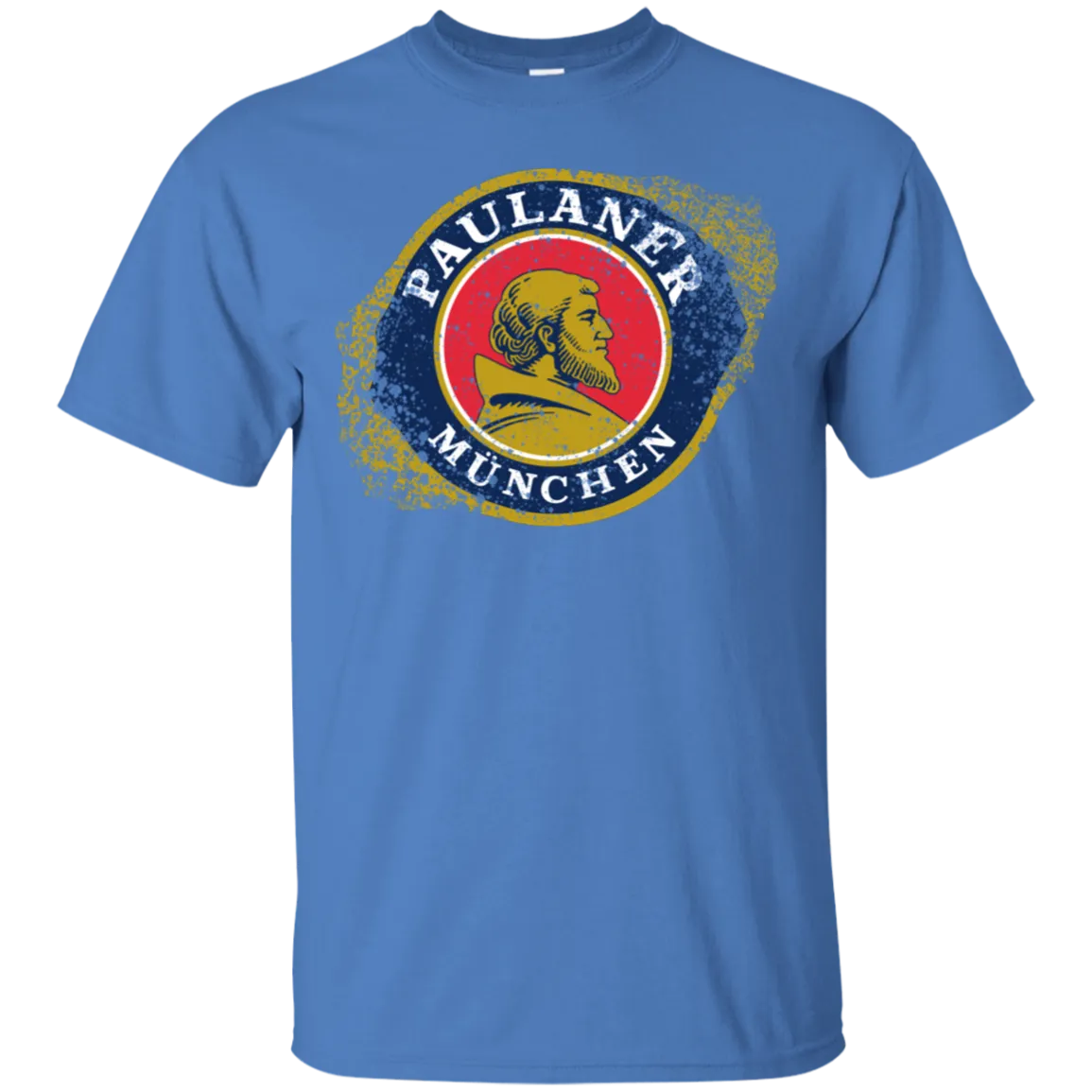 Paulaner Beer T-Shirt Custom Designed Worn Label Pattern