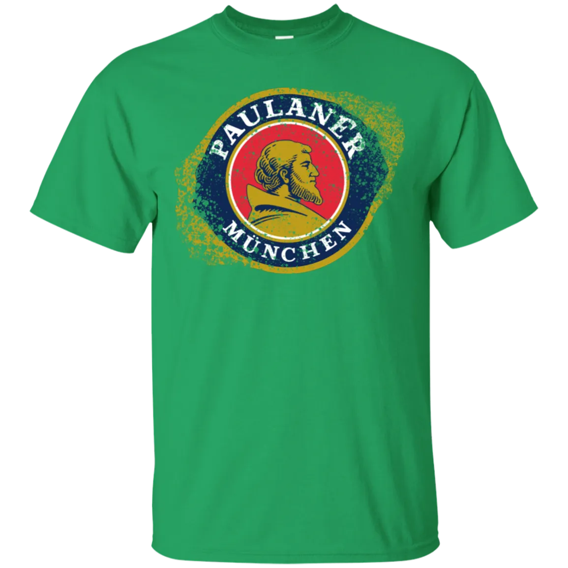 Paulaner Beer T-Shirt Custom Designed Worn Label Pattern