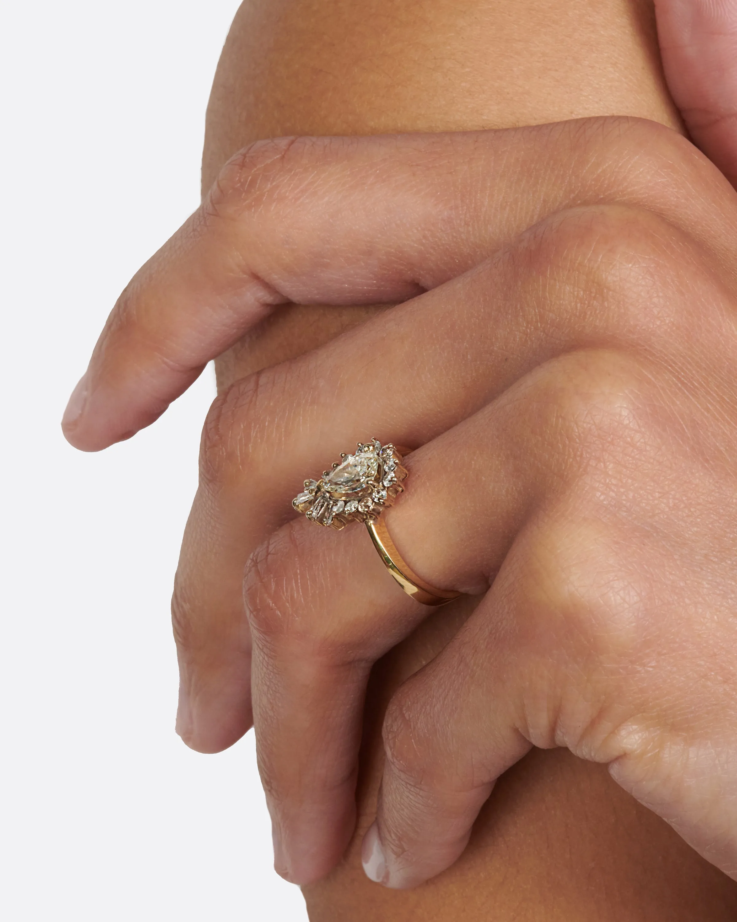 Pear Shaped Diamond Halo Ring