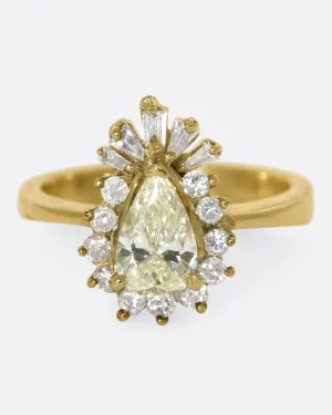 Pear Shaped Diamond Halo Ring