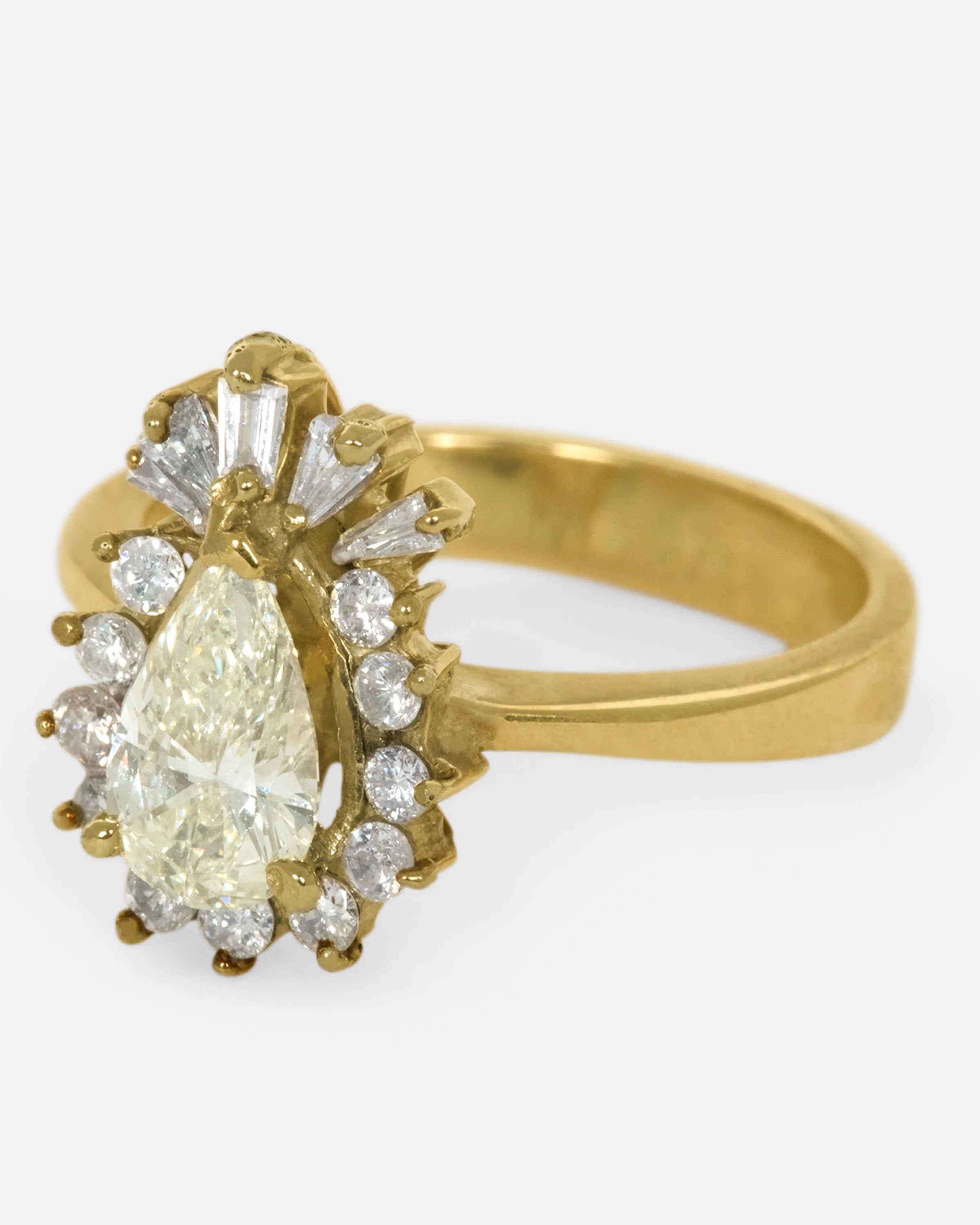 Pear Shaped Diamond Halo Ring