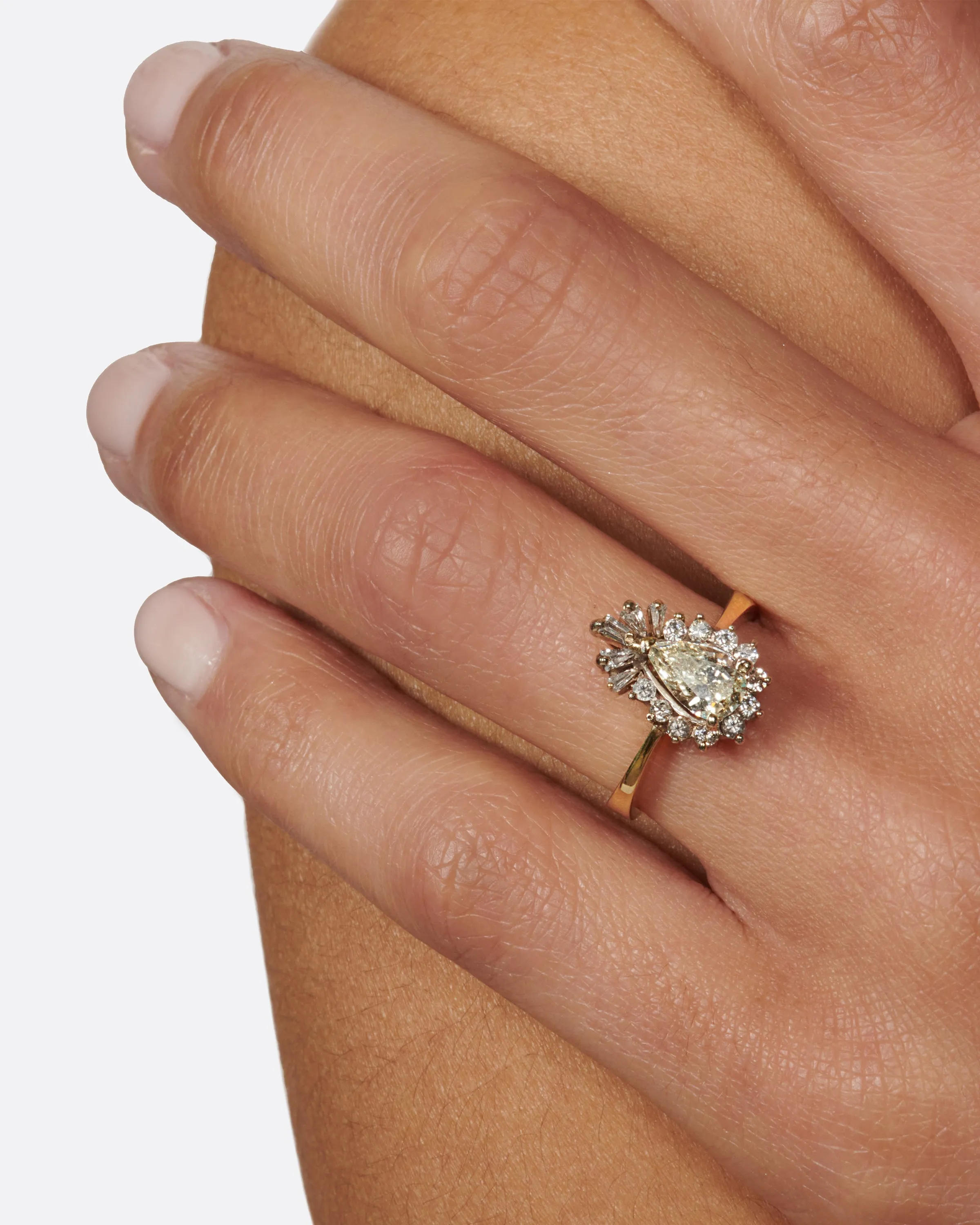 Pear Shaped Diamond Halo Ring