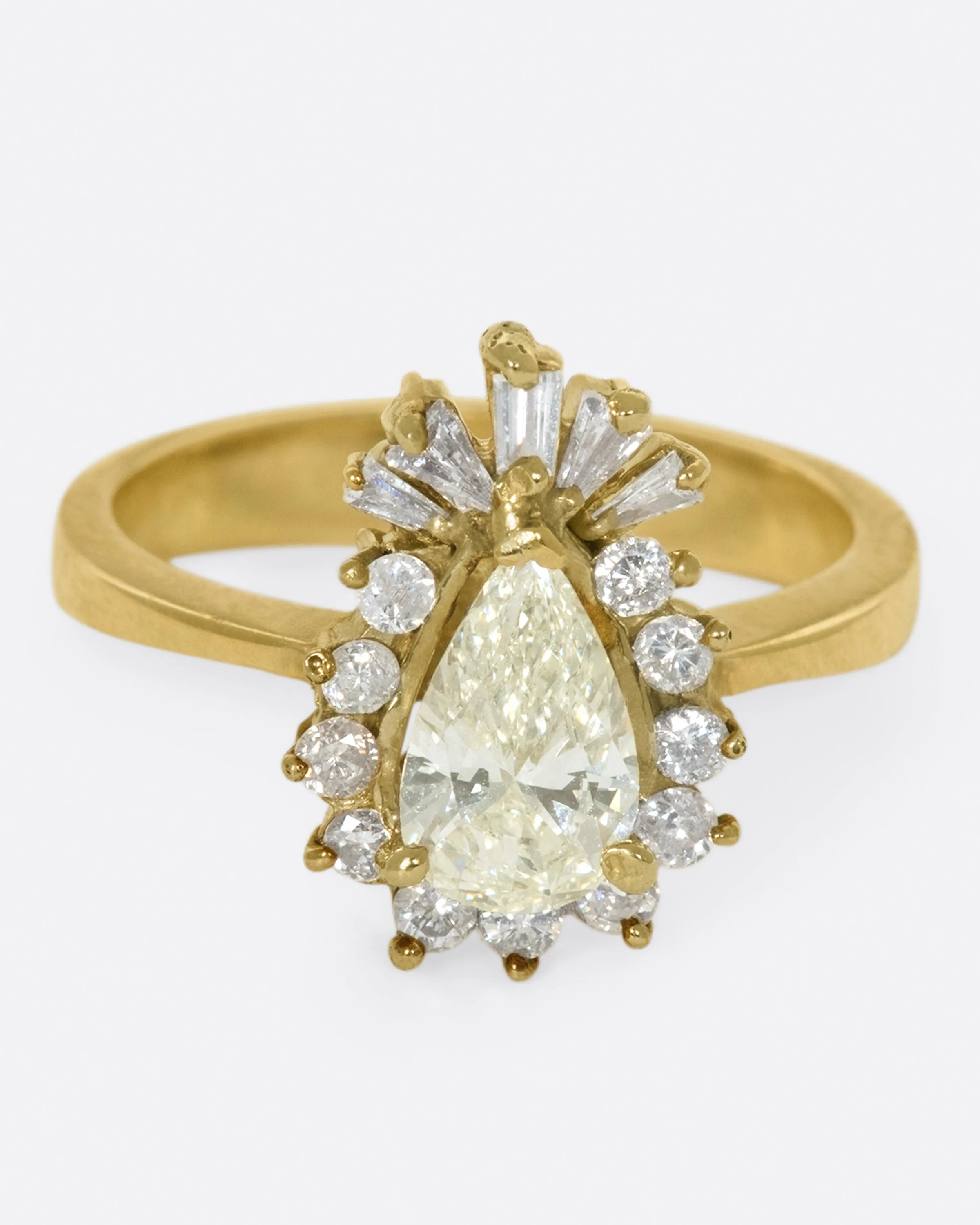 Pear Shaped Diamond Halo Ring