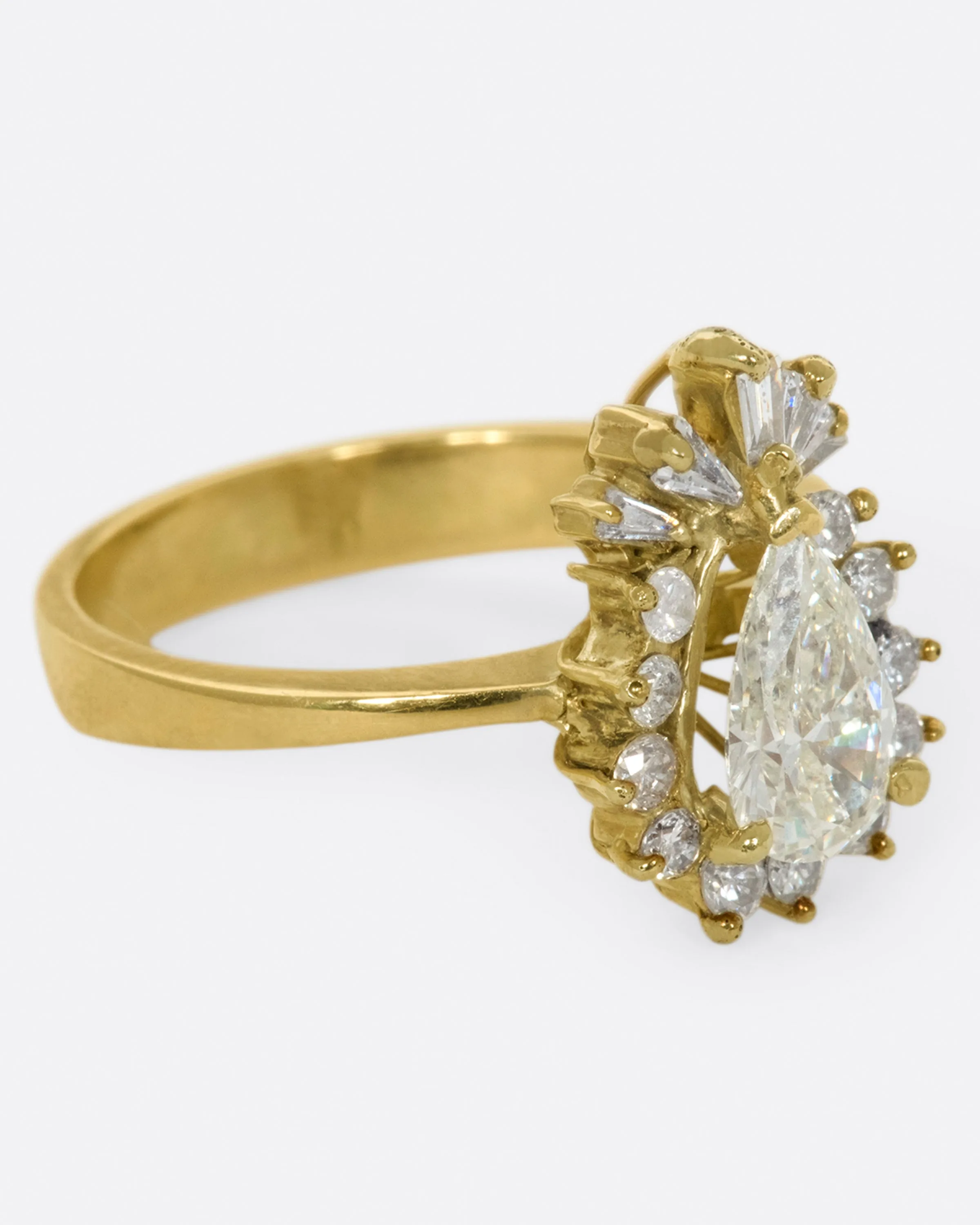 Pear Shaped Diamond Halo Ring
