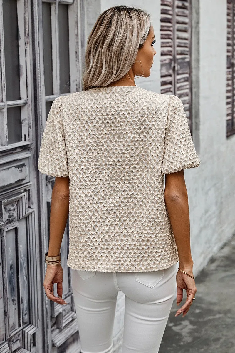Pearl Adorned Textured Shirt
