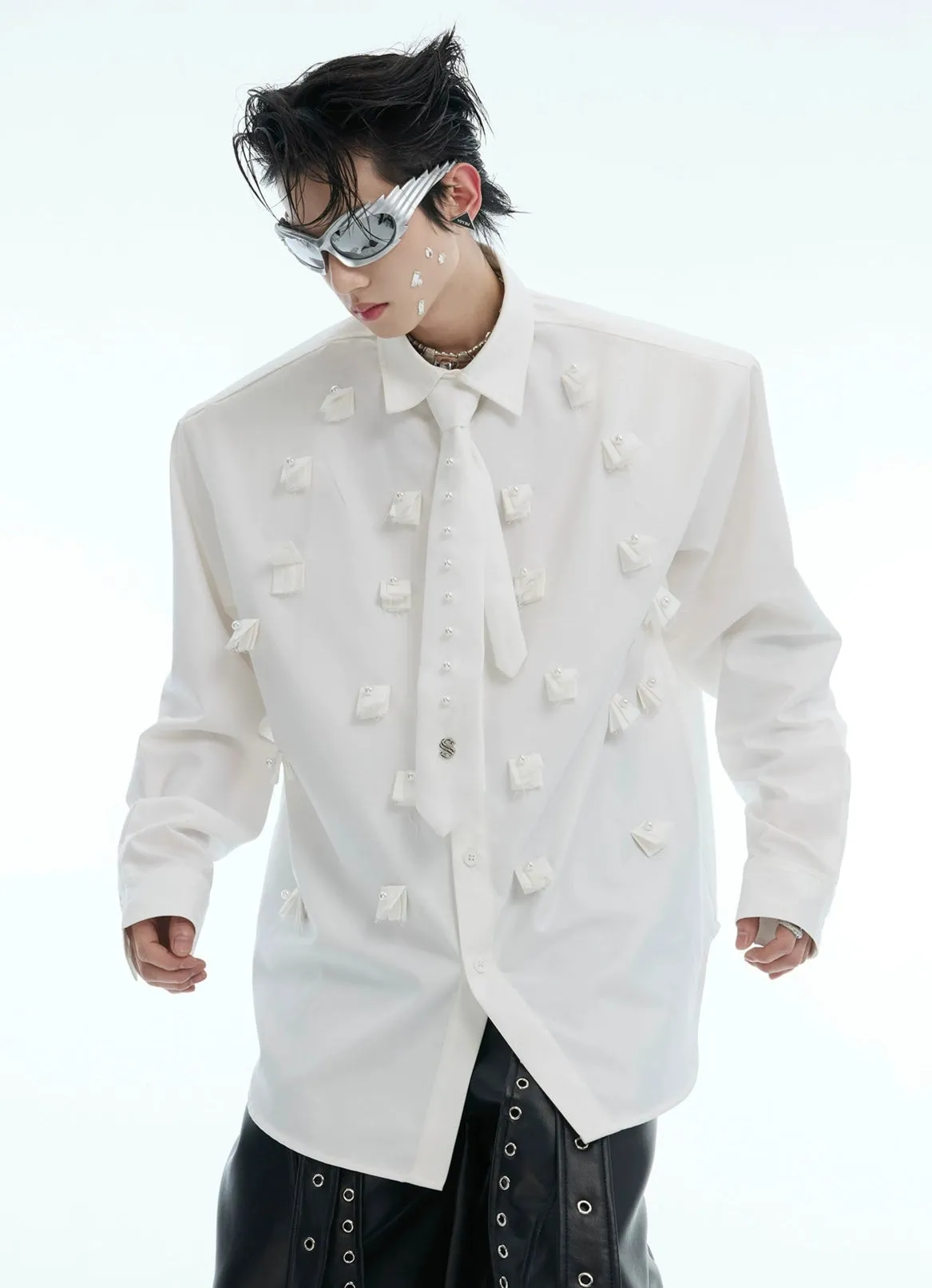 Pearl Embellished Cardigan Shirt