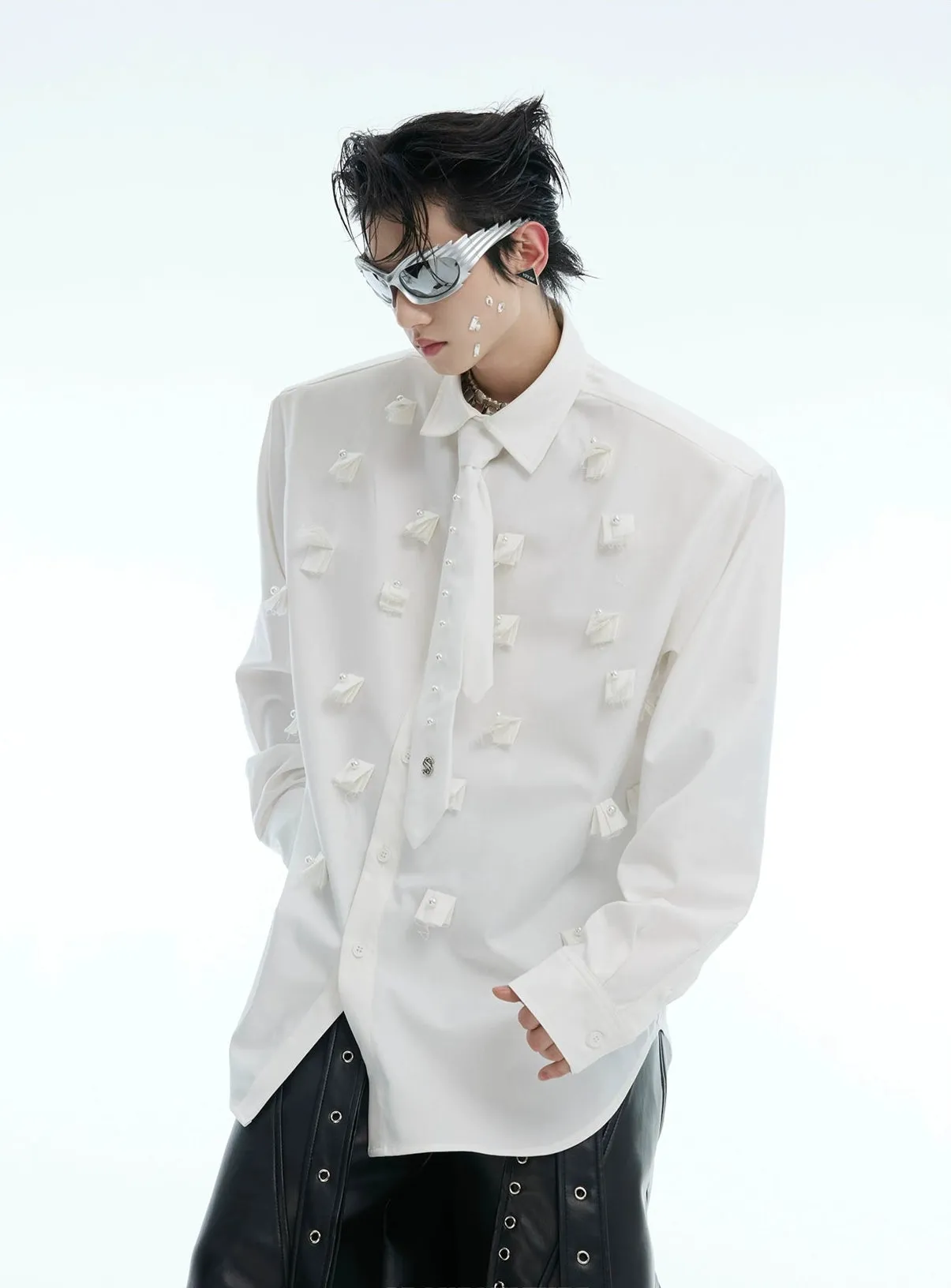 Pearl Embellished Cardigan Shirt