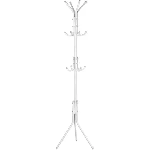 Peng General Coat Rack, Peng General Standing Entryway Coat Rack, Metal Coat Hat Rack Tree Stand Hanger Organizer for Jacket, Purse, Scarf Rack, Umbrella (White)