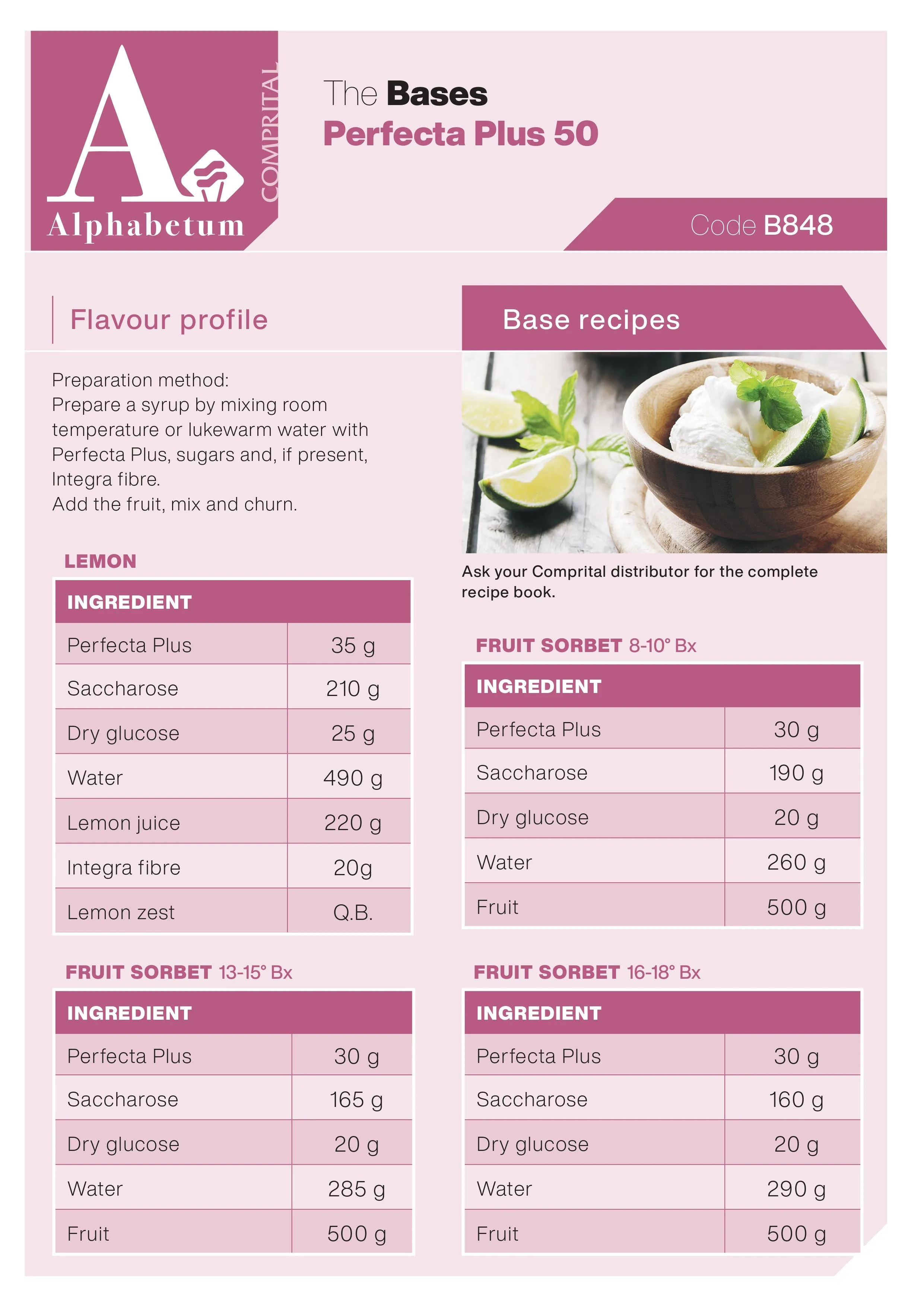 Perfecta Plus 50 - Fruit Base - Case = 4 x 2.5 kg Bags