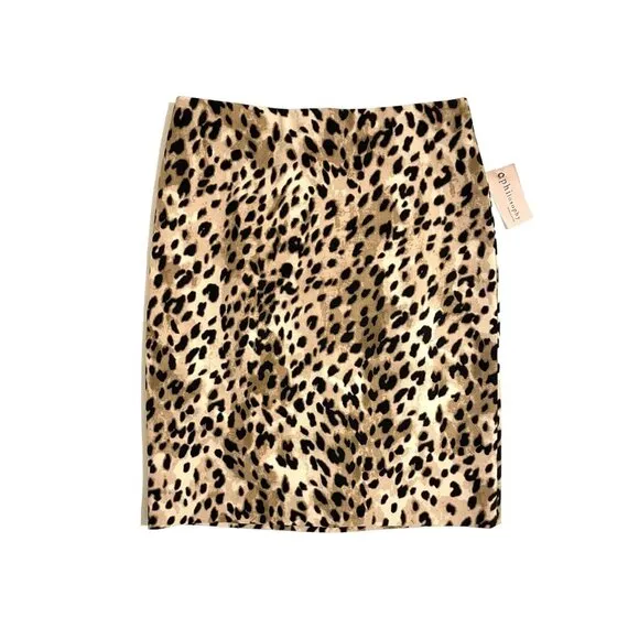 Philosophy Animal Print Pencil Skirt Above Knee Fitted SZ 8 NWT