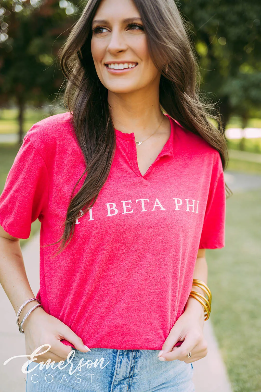 Pi Beta Phi PR Red Notch Tee