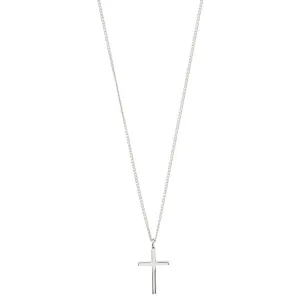Pilgrim Daisy Silver Simple Cross Necklace