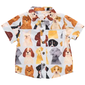 PINK CHICKEN Boys Jack Shirt - Watercolor Dogs