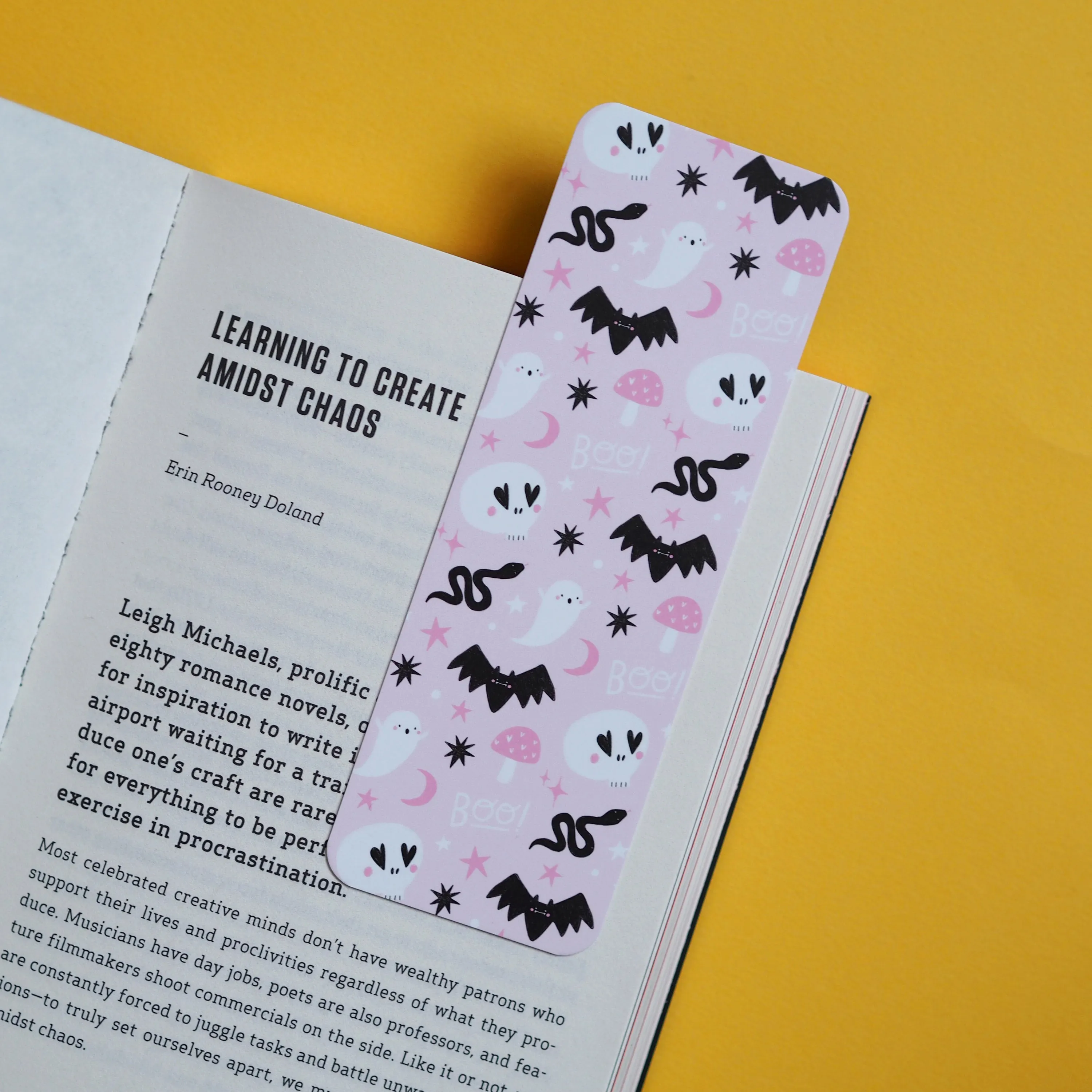 Pink Halloween Bookmark