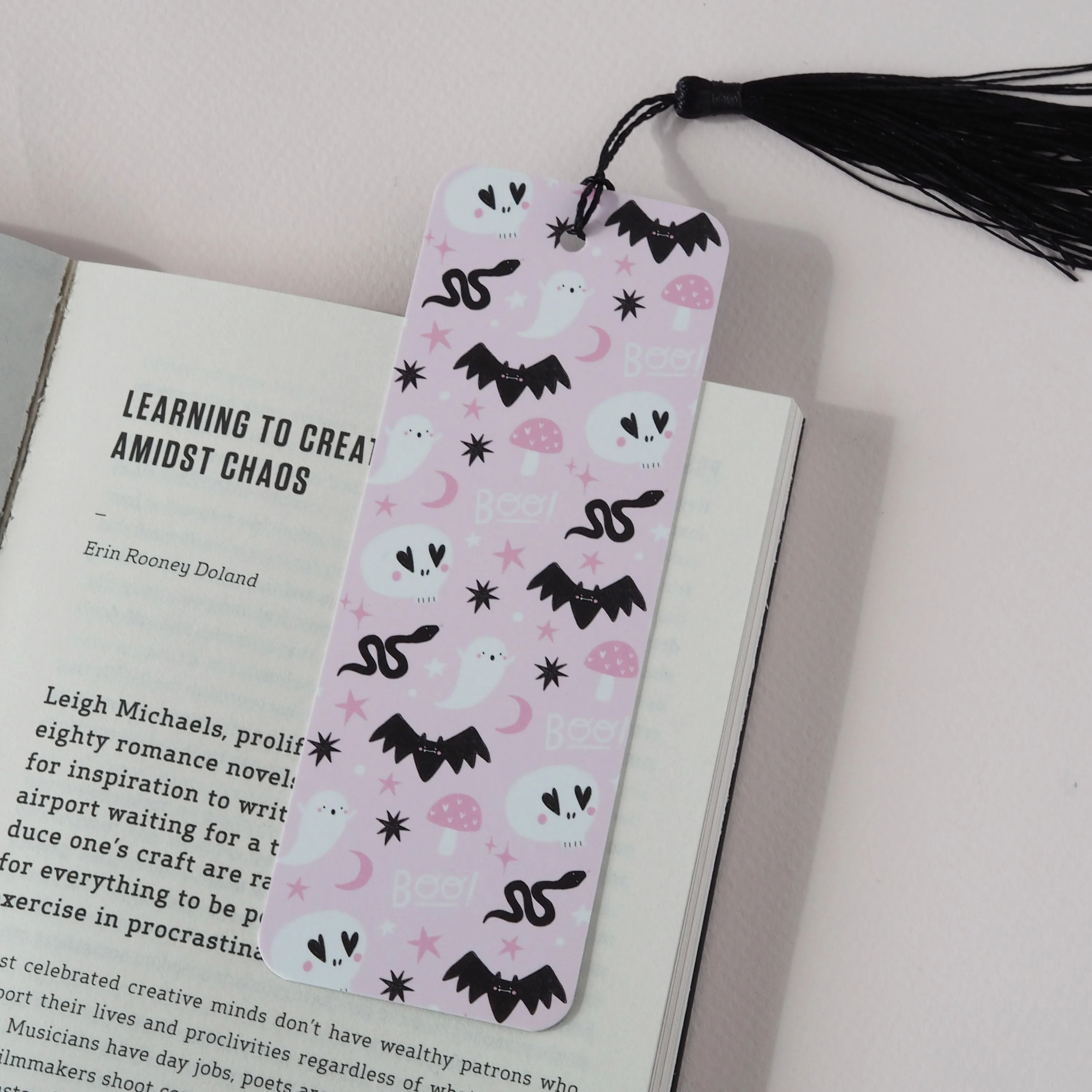 Pink Halloween Bookmark