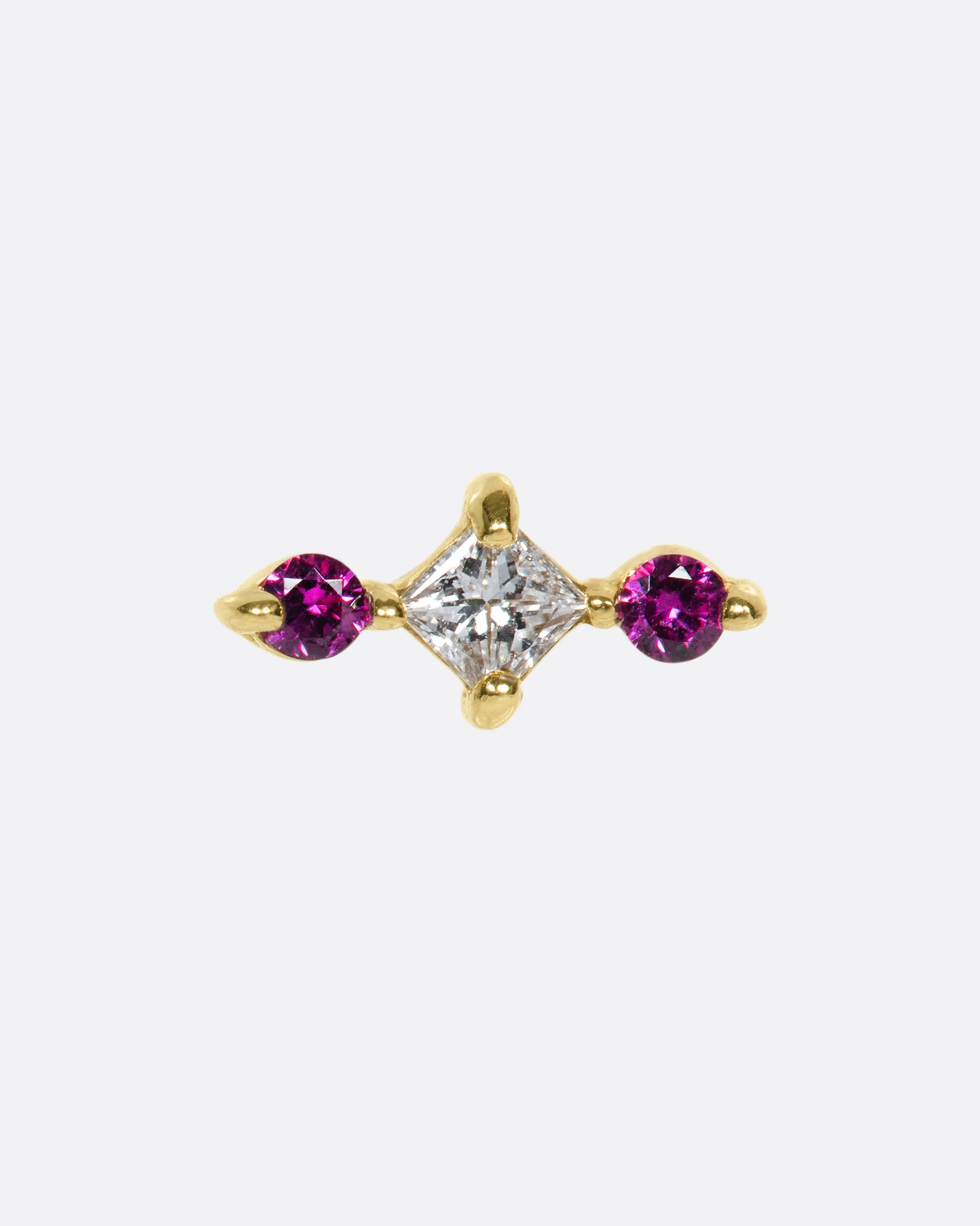 Pink Sapphire Juno Threadless Earring