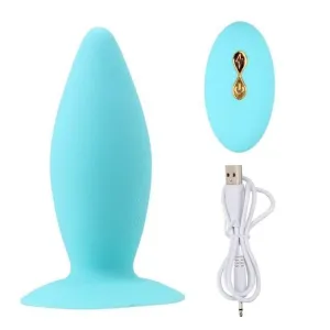 Plug Anal Vibrant Télécommander Simple Bleu