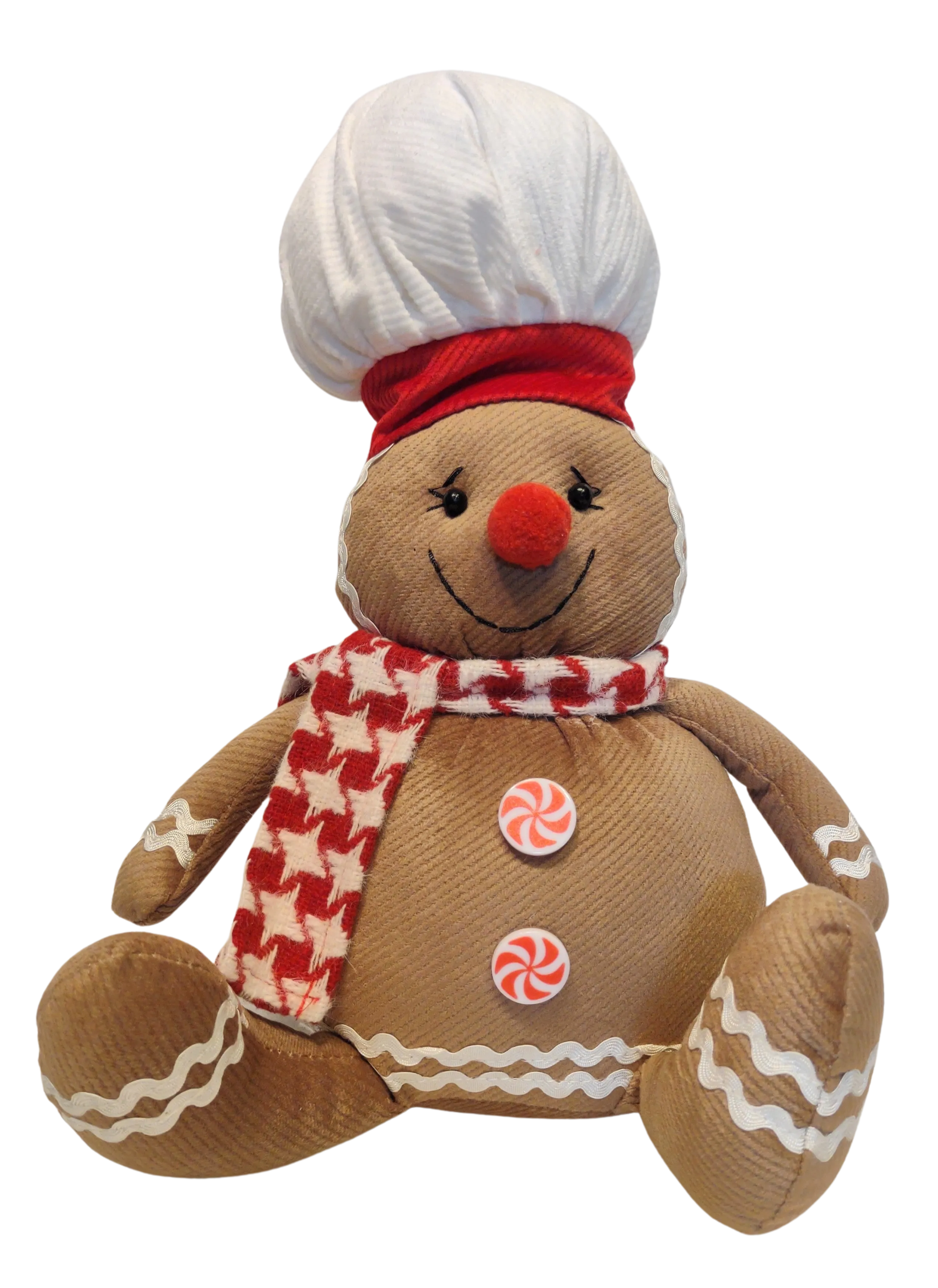 Plush Gingerbread Boy Or Girl  Shelf Sitter with Chef Hat